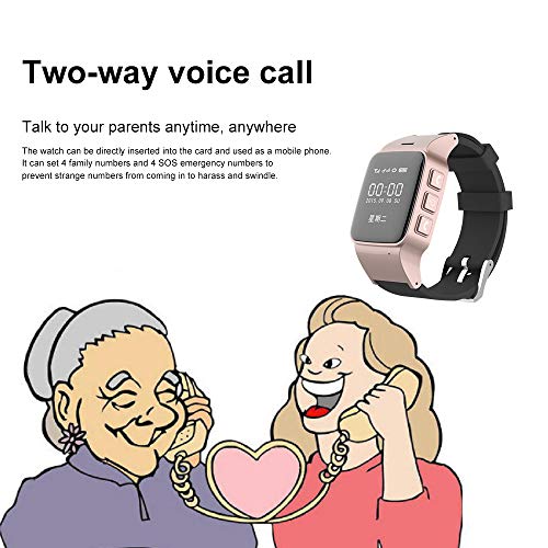 Beacon Pet Elderly Smart Watch with Dual Way Call SOS Anti-Lost GPS Pedometer WiFi Tracking Remote Monitor Watches for iPhone Android Phones - Rose Gold - Thumbnail 5