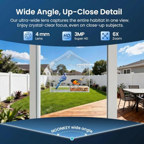Image of Noonkey Aquarium & Terrarium Pet Camera, 3MP 2K HD Monitor for Aquarium Reptile Bird Feeder, 5GHz /2.4GHz WiFi, Color Night Vision, Motion Alarm, 2-Way Audio, 24 /7 Recording, Compatible with Alexa
