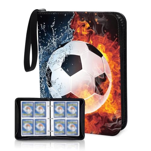 SCBOY Album Cartas De Futbol Álbum De Cromos Futbol Album Para Cartas Con 50 Páginas Fundas 400 Tarjetas Capacidad Para Almacenar Trading Cards Juego De Mesa Tarjeta（A)