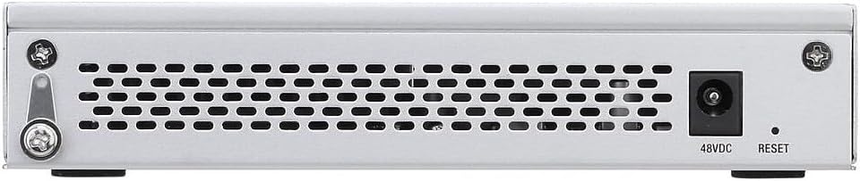 Rear view of Ubiquiti UniFi Switch 8 60W showing 48VDC power input and reset button.