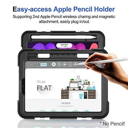 Case For Ipad Mini 6 2021: Supfives Ipad Mini 6Th Generation Case 8.3 Inch Military Grade Shockproof Protector Silicone Cover With Pencil Holder - Kickstand - Handle - Shoulder Strap - Black #TOP3