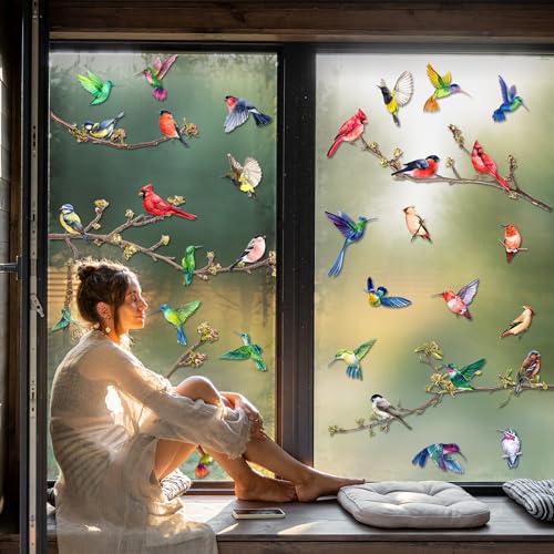 Adhesivos para ventana de pájaros primavera-verano 9 hojas miniatura 6