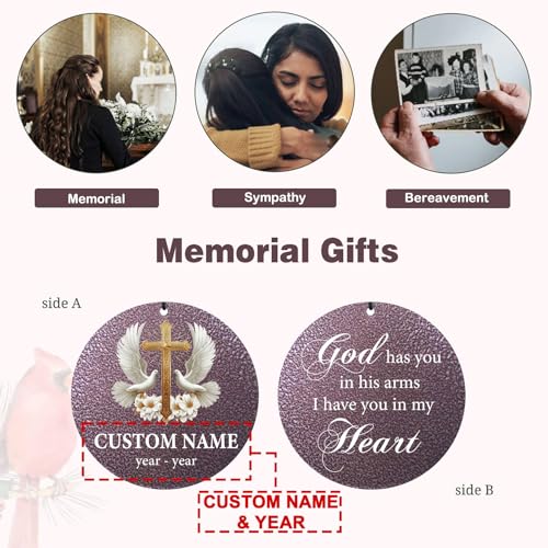 Image of Memorial Wind Chimes Personalized for Outside, Deep Tone Wind Chime Memorial Gifts for Sympathy Bereavement Remember, Gift for Loss of Lover Mother Father Produced in Texas