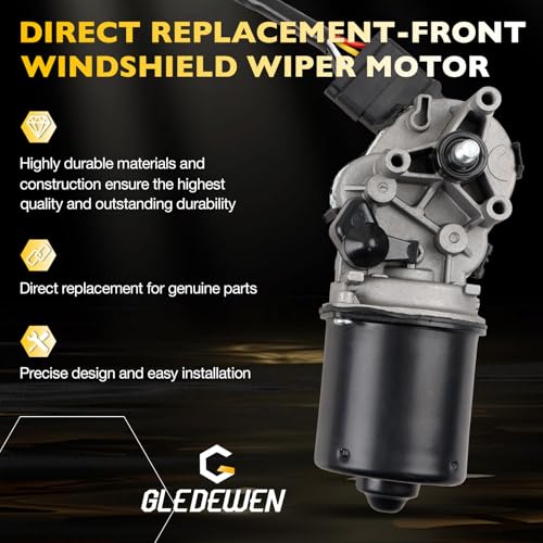 Image of Gledewen 88958223 25809218 Front Windshield Wiper Motor 4-Pin Compatible with Chevy Colorado 2004-2012 & GMC Canyon 2004-2012 & Isuzu i-280 /i-350 2006, i-290 /i-370 2007-2008