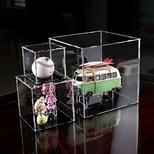 Image of Evron Display Case for Collectibles Assemble Clear Acrylic Box Alternative Glass Case for Display Action Figures Home Storage & Organizing Toys (10x10x10 inch; 25x25x25 cm)