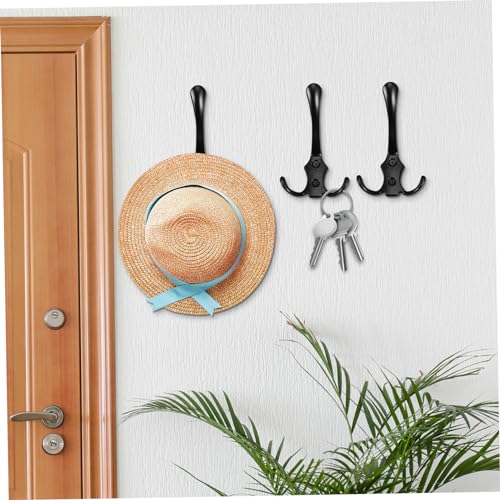 Patères murales au design rustique noir en métal pour maison ordonnée
