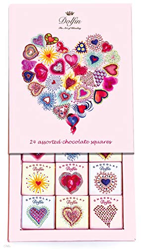 Dolfin Surtido de 24 Chocolates Carrè en Caja de Regalo Hecho en Bélgica - 1 x 108 Gramos