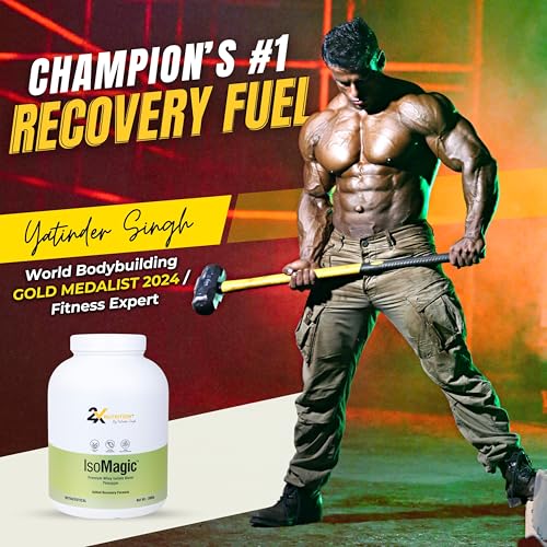 Image of 2X Nutrition Premium Whey Isolate Blend Protein Powder ISOMAGIC with Ashwagandha, 27g Protein, Low Fat & Carbs, for Faster Muscle Growth, Added Free-Form BCAA & L-Glutamine, Pineapple, 2Kg