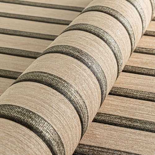 A.S. Creation A.S. Cration Non-Woven Wallpaper with Wood Panel Design in Brown, Metallic Scandinavian Wallpaper… - Image 4