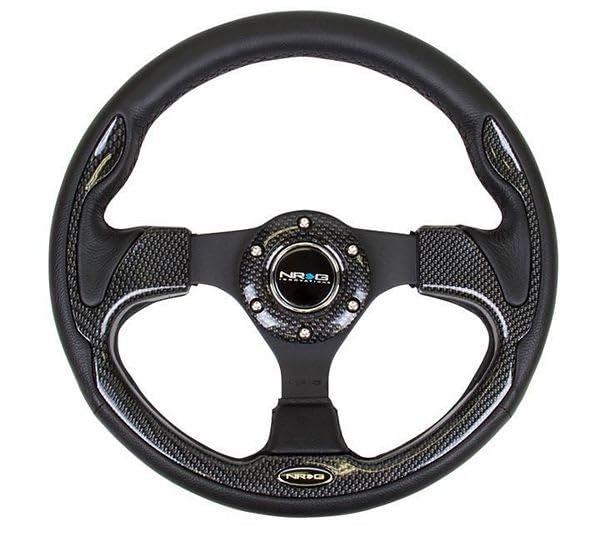 Volante deportivo reforzado NRG RST 001CBL de 320 mm con acabado en fibra de carbono.