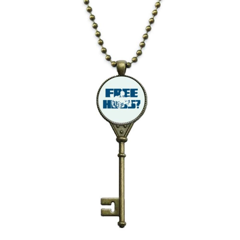 offbb Muscle Exercise Hug Art Deco Gift Fashion Key Necklace Pendant Tray Embellished Chain