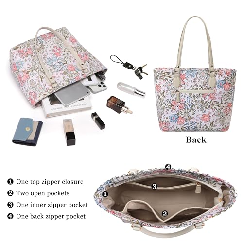 Tote bags for women, tote purse, nylon tote bag, with zipper and pockets, waterproof3