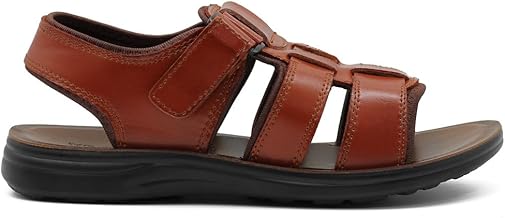 Xposed Mens Faux Leather Open Front Gladiator Sandals Adjustable Straps Walking Slipper