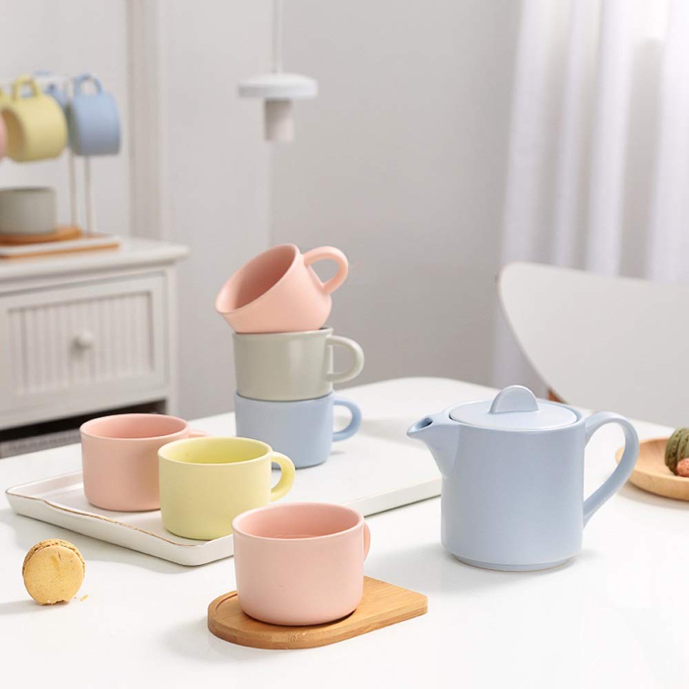 Zestaw filiżanek do kawy europejski kubek ceramiczny gospodarstwa domowego prosty angielski zestaw do podwieczorku kubek cukierki kolor znak kubek