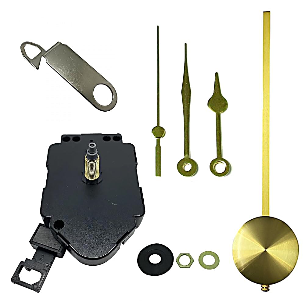 Dans Clock Shop Gold Complete Quartz Ticking Replacement Pendulum Clock Movement Mechanism Motor Parts Diy Repair (65Mm Hands)