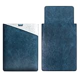 WALNEW MacBook Pro15インチ（Touch Bar搭載2016/2017/2018/2019モデル ）対応カバー 封筒型レザーケース マックブック対応レザーケース USBケーブル・カード・スマホが収納可能な前面ポケット付き (MacBook Pro15, 二層-ブルー DARKBLUE)