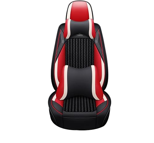 Ruberpig Juego completo de fundas de asiento de coche de lujo adecuadas para Dacia Sandero Stepway seda de hielo y cuero para asiento de 5 asientos