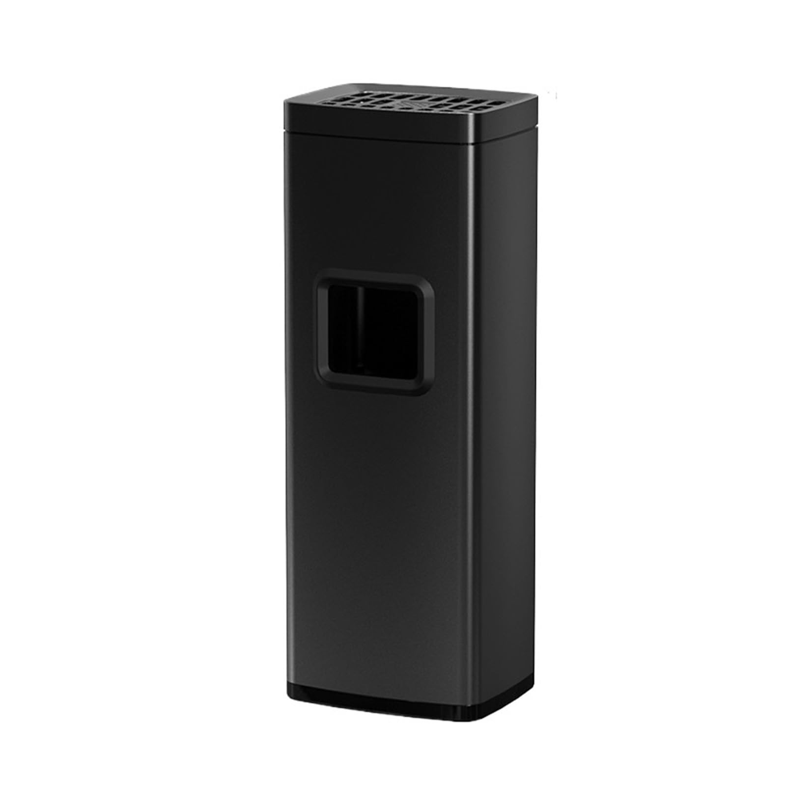 ZYYANSHOP Trash Cans Stainless Steel Standing Ashtray Cigarette Bin Outdoor Indoor Rubbish with Inner Bucket Wastebasket Garbage(Black)