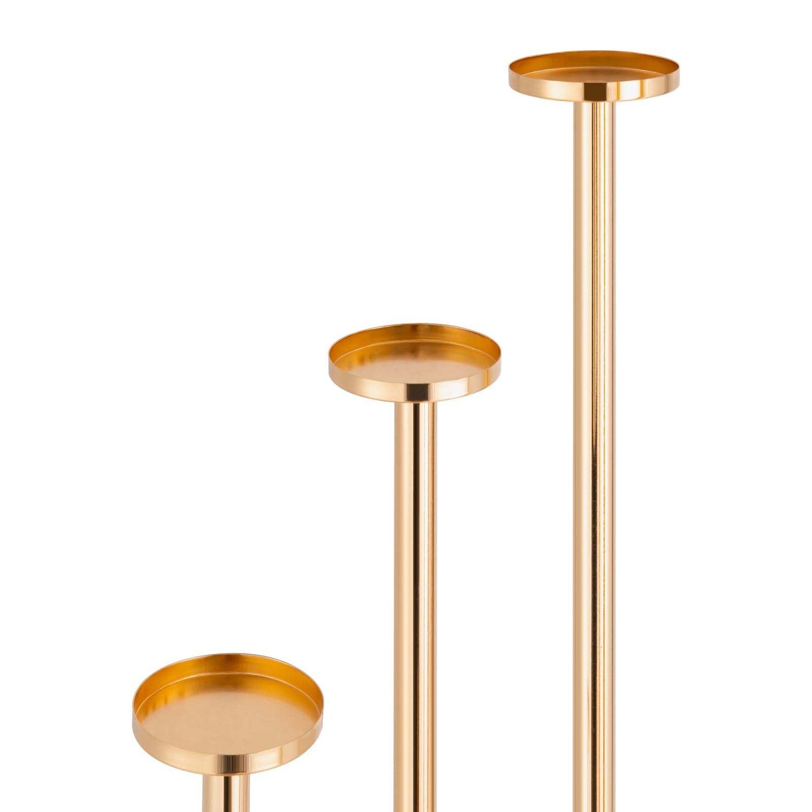 Bougeoir doré à 9 bras en métal - 40 cm à 120 cm - Pour décoration de mariage, fête, décoration de table