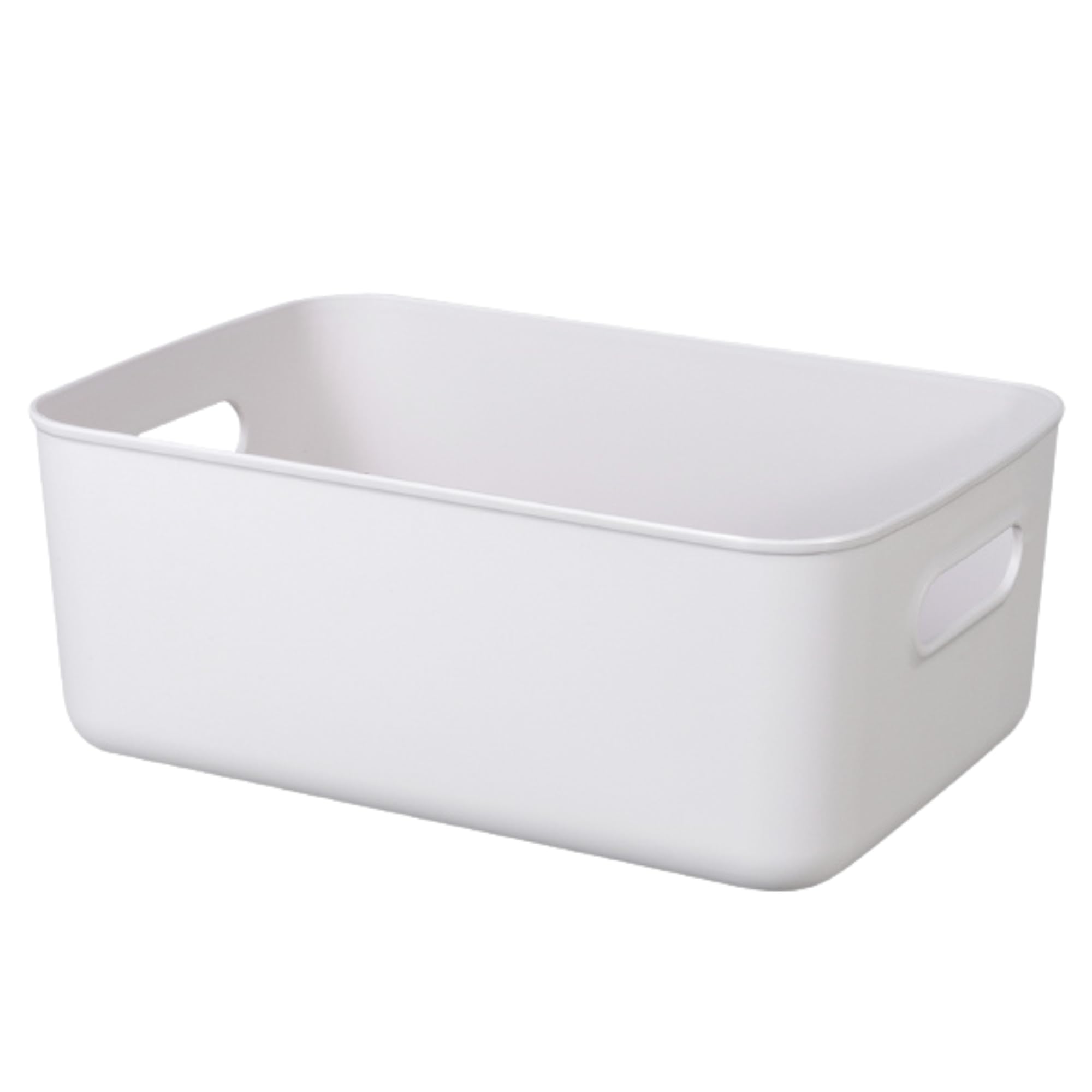 OHANA Chic Beige Multipurpose Open-Top Storage Bin - Lightweight, Durable Home Organizer with Easy-Grip Handles (29.5 x 20 x 12 cm)