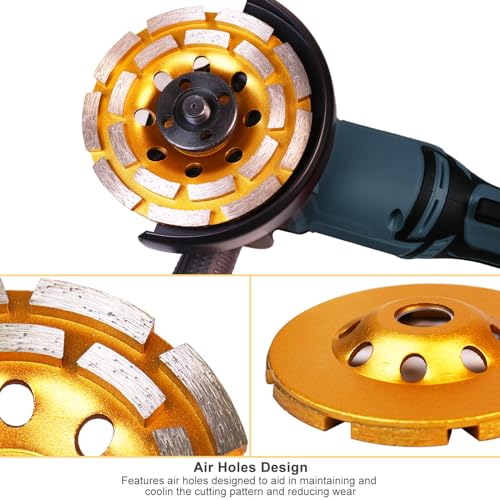 Pretec CUTTING-05 4 1/2 Inch Concrete Grinding Wheel, 2 Packs 14-Segment Turbo Row & 18-Segment Double Row Grinder Wheel Grinder Disc For Polishing And Cleaning Concrete Surface thumb #6