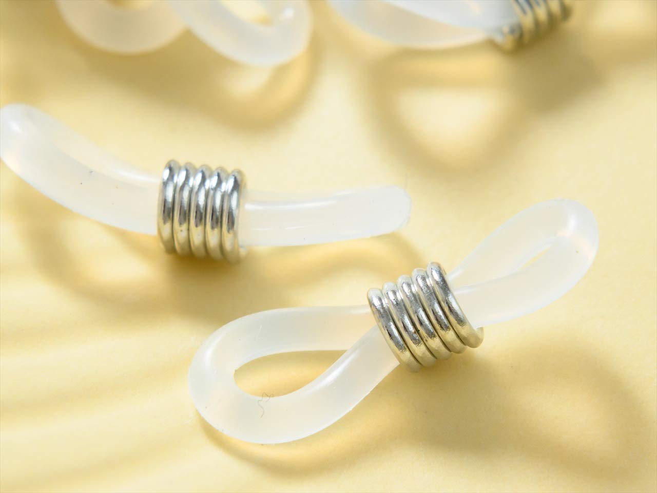 Amazon.co.jp: 紗や工房 メガネ留め クリア×シルバー 20mm 10個 10ヶ 