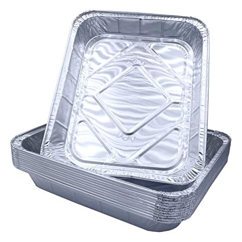 Sunrise Packaging Aluminium Foil Tray [324 x 262 x 40 mm] Rectangular, Food-Safe Gastronorm Pans for Baking/Freezing/Storage, Disposable Foil Containers, 5 Cover