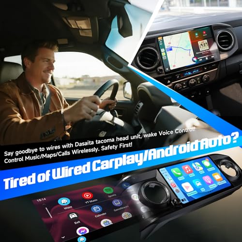 Image of Dasaita Head Unit for Toyota Tacoma 2016-2023 Upgrade to 8GB RAM+256GB ROM | 11.6'' Android 13 Car Stereo with Wireless CarPlay Android Auto, Plug and Play Off-Road GPS Navigation, OEM Style Radio, Gray