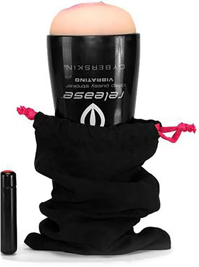 Cyberskin Release Deep Pussy Stroker, Flesh Vibrating