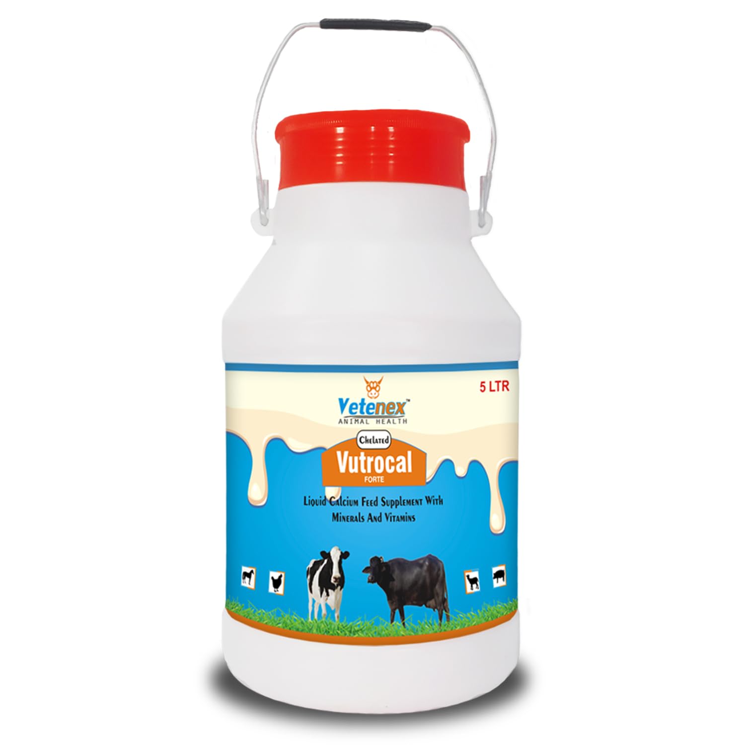 VETENEX Vutrocal Forte - Chelated Liquid Calcium Supplement for Cattle, Cow, Buffalo, Poultry, Goat, Pig and Farm Animals - 5 LTR (B08KVXFZYH) Amazon Price History, Amazon Price Tracker