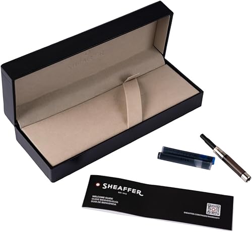 Miniatura 8 de Sheaffer 100 9370 Pluma Estilográfica Marrón Café Brillante Con PVD Borde Dorado - Mediano