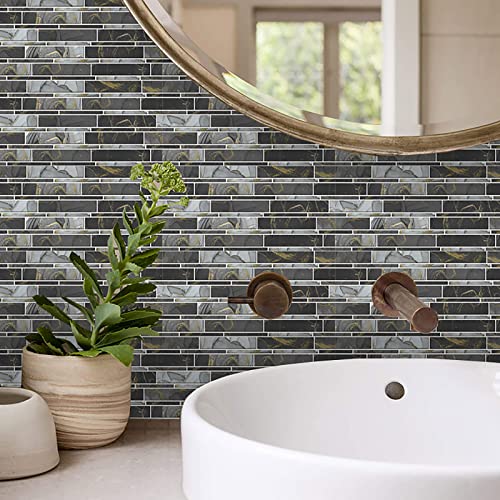 Tunkence 12 Sheets Kitchen Backsplash Peel And Stick Tile Peel And Stick Self Adhesive Bathroom Wall Tiles 3D Self Adhesive Tiles For Wall Tile Edges, Kitchen Backsplash, Mirrior Frame #TOP3