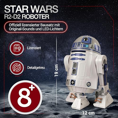 Clementoni Star Wars R2-D2 Roboter - Bausatz mit über 50 Teilen für Kinder ab 8 Jahren - Inkl. App zur Programmierung - Lernspielzeug mit Mint-Ansatz - 59457