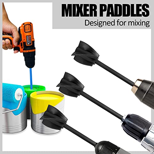 Boutihao Mixer Aufsatz Bohrmaschine Epoxid RüHrstab für Harz Wendelrührer Farbrührer Wiederverwendbare Epoxymischer Rührstab Bohrmaschine Zum Mischen Und Blasen Zu Reduzieren (4 Stück)