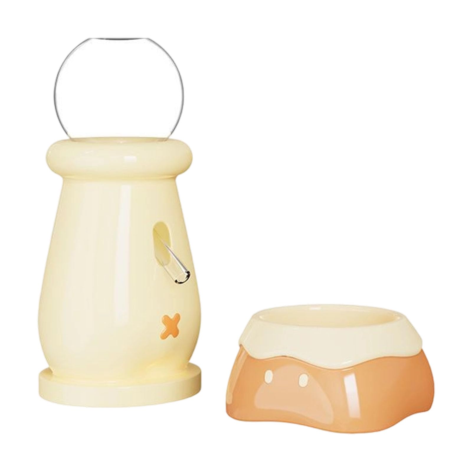 Futternapf aus Keramik mit Wasserspender für Nagetiere, Haustier, Hamster, Rennmäuse, Alltagsbedarf, kleiner Futternapf