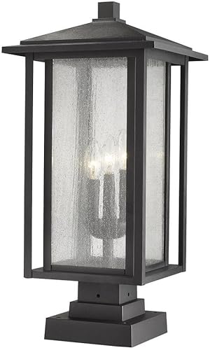 Z-Lite 554PHXLS-SQPM-BK - Accesorio de montaje en muelle de 3 luces, color negro