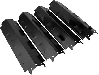 MOASKER 14 5/8 inch Porcelain Steel Heat Shield Plates BBQ Burner Covers Flame Tamer Replacement Parts for Master Chef, Charbroil, Kenmore, Master Forge, Uniflame, Outback (4-Pack)
