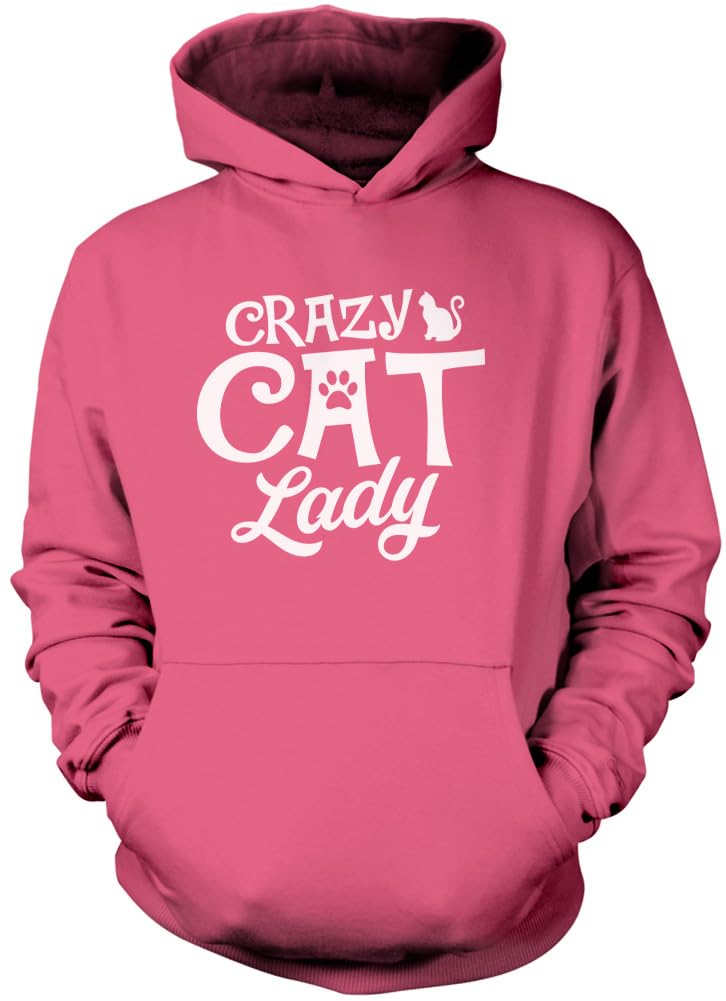 Hotscamp Boys Pink Crazy Cat Lady Unisex Hoodie - XX-Large