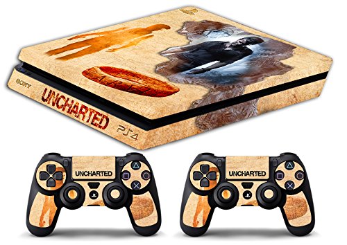 Skin Compatibilité pour PS4 Slim – Limited Edition Decal étuis de Protection pour faceplates Bundle (Uncharted 2)