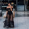 Women Sexy Lace Off Shoulder Mesh See Through Long... #5