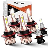 VIONTREX Fits for Ford F250 F350 F450 F550 Super Duty Light Bulbs(2005-2022) Headlamp Bulbs Kit 6000K White 45000LM Brightness Upgrade Easy-Install Plug-n-Play 6-Pack