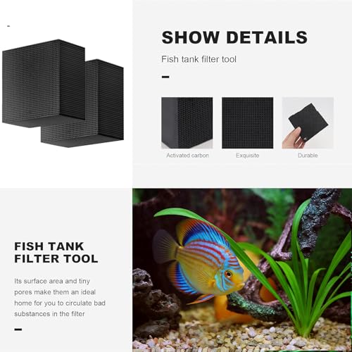 Image of 2pcs Water Purifier Cube, eco Aquarium Water Purifier Cube,Carbon Cube for Fish Tank Activated Carbon pellets 10 * 10in