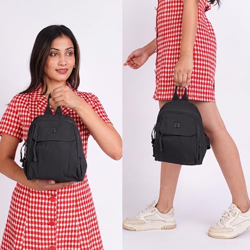 Image of TS WITH TECHSUN Women's Small Mini Backpack Purse | Water-Resistant Compact Bag for Travel, Casual Outings | Fits Only Essentials (L) 20 X (W) 14 X (H) 24 CM