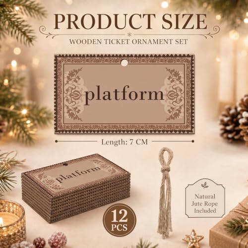 Image of Soulchen 12 Pcs Magical Wizard Party Decor Platform Hanging Christmas Ornament Gifts Vintage Platform Wood Hanging Sign for Xams Tree Room Office Home Birthday Party Supplies