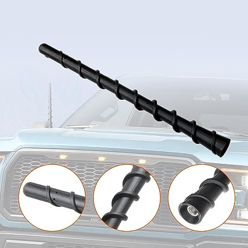 QODOLSI 1 Pack Spiral Antenna 7.1In, Universal Antenna Toppers Waterproof PVC Rubber Flexible Retrofit Antenna, Suitable for Trucks, Cars, SUVs Antenna Replacement (Black)