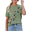 Dog Mom Shirt Tees for Women Letter Print Dog...