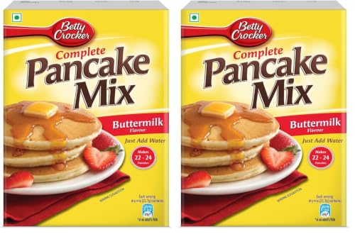 Image of Betty Crocker Pancake Mix | Instant Breakfast Mix | Waffles and Pancake Mix Powder | Buttermilk Flavour | Eggless | 500g (Pack of 2)