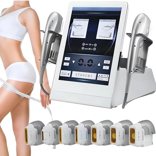 YANDDEA Dispositivo antienvejecimiento 7D HIFU con 7 Cartuchos, Lifting Facial y Corporal no invasivo, 20 000/30 000 inyecciones para la reducción de Arrugas y la eliminación de Celulitis