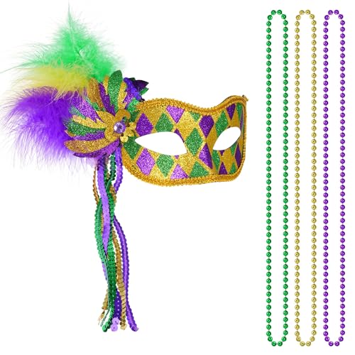 QINQINZIJIN Mascaras Carnaval Mujer, 4 Piezas Antifaz Carnaval