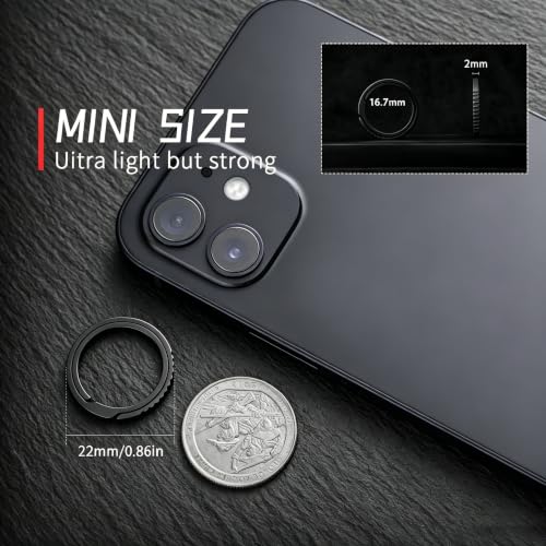 Image of FEGVE Small Titanium Key Chain Rings, Side Push Keychain Ring, Rustproof | Side Push Easy Open, Gr5 titanium alloy, Ultra-light, Corrosion-proof, Anti-deform, for House Car Work Keys